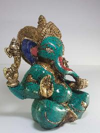 Statue Of Ganesh With [real Stone Setting]