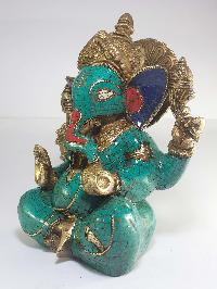 Statue Of Ganesh With [real Stone Setting]