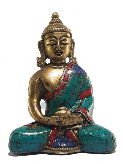 Statue Of Amitabha Buddha With [real Stone Setting]