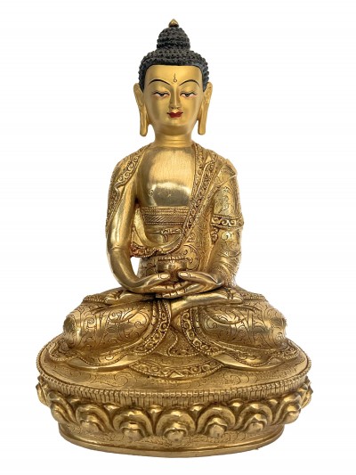 Handmade Nepali Statue Of Buddha, [full Gold Plated]