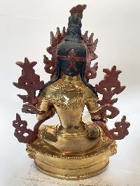 Handmade Nepali Statue Of Green Tara, [full Gold Plated]