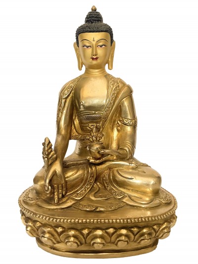 Handmade Nepali Statue Of Buddha, [full Gold Plated]