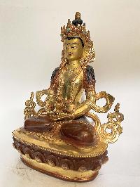 Handmade Nepali Statue Of Aparimita, [full Gold Plated], Chepame, Amitayus