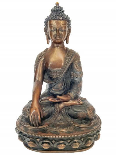 Handmade Nepali Statue Of Buddha, [chocolate Oxidized]