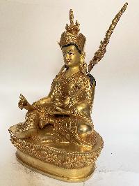 Handmade Nepali Statue Of Guru, [full Gold Plated]