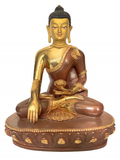 Handmade Nepali Statue Of Buddha, [full Gold Plated]