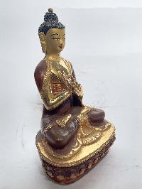 Handmade Nepali Statue Of Buddha, [partly Gold Plated]