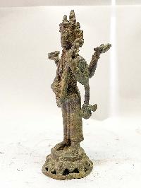 Antique Nepali Handmade Statue Of Saraswati, [copper Antique], [rare Find]