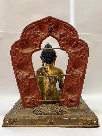 [old Stock], Handmade Statue Of Ratnasambhava Buddha, [copper Gold Plated], [rare Find]