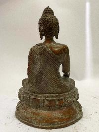 Antique Handmade Statue Of Ratnasambhava Buddha, [copper Antique]