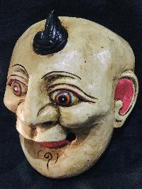 Handmade Wooden Mask Of Joker, [painted White], Poplar Wood