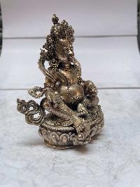 [master Quality], Sterling Silver, [451 Gram] Statue Of Yellow Jambhala, [old Stock]