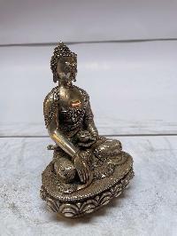 [master Quality], Sterling Silver, [580 Gram] Statue Of Shakyamuni Buddha, [old Stock]