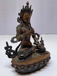 Nepali Handmade Statue Of Vajrasattva, [chocolate Oxidized]