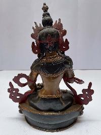 Nepali Handmade Statue Of Vajrasattva, [chocolate Oxidized]