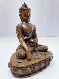 Nepali Handmade Statue Of Shakyamuni Buddha, [chocolate Oxidized]