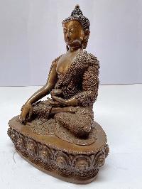 Nepali Handmade Statue Of Shakyamuni Buddha, [chocolate Oxidized]