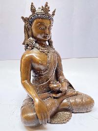 Nepali Handmade Statue Of Shakyamuni Buddha, [chocolate Oxidized]