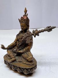 Nepali Handmade Statue Of Padmasambhava, [chocolate Oxidized]