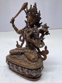 Nepali Handmade Statue Of Manjushri, [chocolate Oxidized]