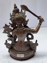 Nepali Handmade Statue Of Manjushri, [chocolate Oxidized]