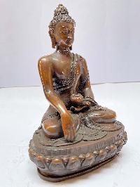 Nepali Handmade Statue Of Shakyamuni Buddha, [chocolate Oxidized]