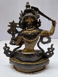 Nepali Handmade Statue Of Manjushri, [chocolate Oxidized]