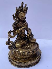 Buddhist Statue Of Vajrasattva, [full Fire Gold Plated], Antique Finishing