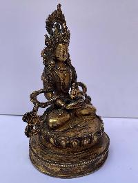 Buddhist Statue Of Aparimita, [full Fire Gold Plated], Antique Finishing, Chepame, Amitayus