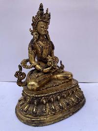 Buddhist Statue Of Amitayus, [full Fire Gold Plated], Antique Finishing, Chepame, Amitayus