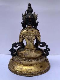 Buddhist Statue Of Amitayus, [full Fire Gold Plated], Antique Finishing, Chepame, Amitayus