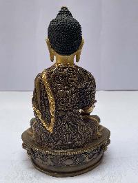 Buddhist Statue Of Medicine Buddha, [partly Gold Plated], [painted Face]