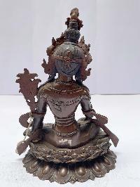 Buddhist Statue Of Green Tara, [chocolate Oxidized]