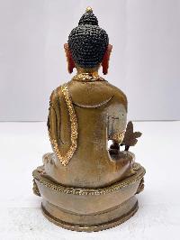 Buddhist Statue Of Medicine Buddha, [partly Gold Plated], [painted Face]