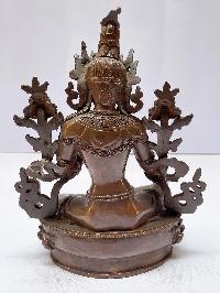 Buddhist Statue Of Green Tara, [chocolate Oxidized]