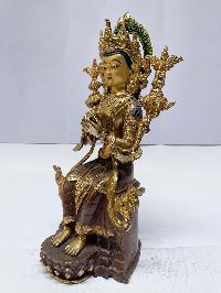 Buddhist Statue Of Amitabha Buddha, [partly Gold Plated], [painted Face]