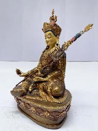 Buddhist Statue Of Padmasambhava, [partly Gold Plated], [painted Face]