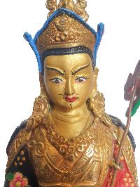 Buddhist Statue Of Padmasambhava, [partly Gold Plated], [painted Face]