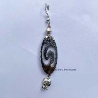 Metal Earring [tribal Design], With Stone