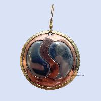 Metal Earring [round Plate],yin Yang