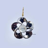 Metal Earring [flower Design], With Stone