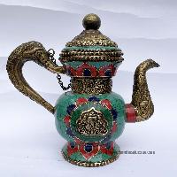 Tibetan Bhumpa- Bhumba Water Pot, [multi Color, With Stone Setting]