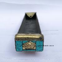 Hand Beaten Metal Incense Burner, [tourquise Stone Setting]