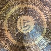 Tibetan [handmade] Gongs, [lotus Om Design], Wind Gong, Flat Gong