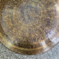 Tibetan [handmade] Gongs, [swastik, Ashta Manga Design], Wind Gong, Flat Gong