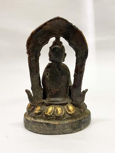 Buddhist Statue Of Ratnasambhava Buddha, [golden Paint And Antique Finishing]