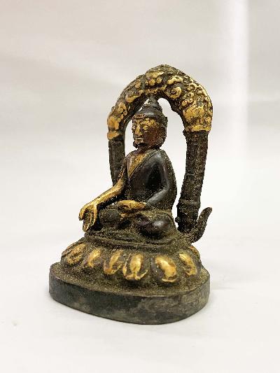 Buddhist Statue Of Ratnasambhava Buddha, [golden Paint And Antique Finishing]