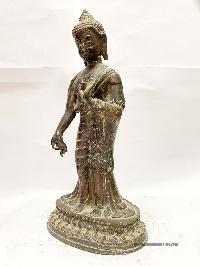 Antique Buddhist Statue Of Standing Ratnasambhava Buddha [bronze, Copper, Antique]