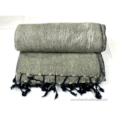 Yak Wool Blanket, Nepali Acrylic Hand Loom Blanket, [gray]