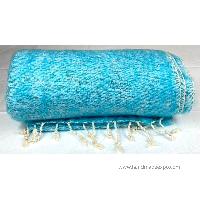 Yak Wool Blanket, Nepali Acrylic Hand Loom Blanket, [blue 5]